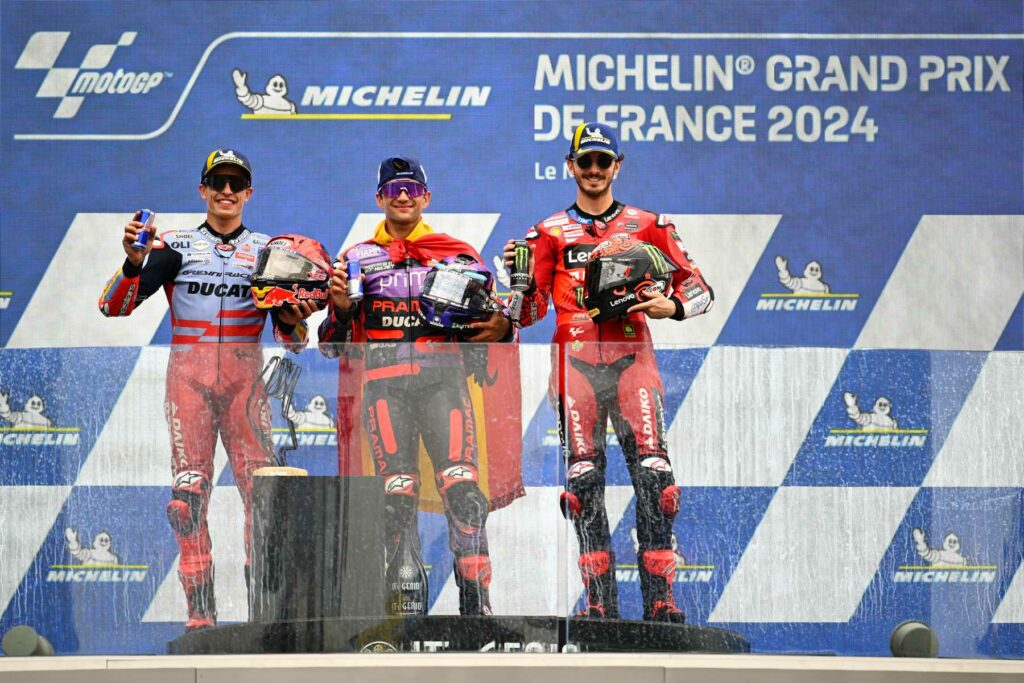 Podio gara MotoGP 2024 Francia