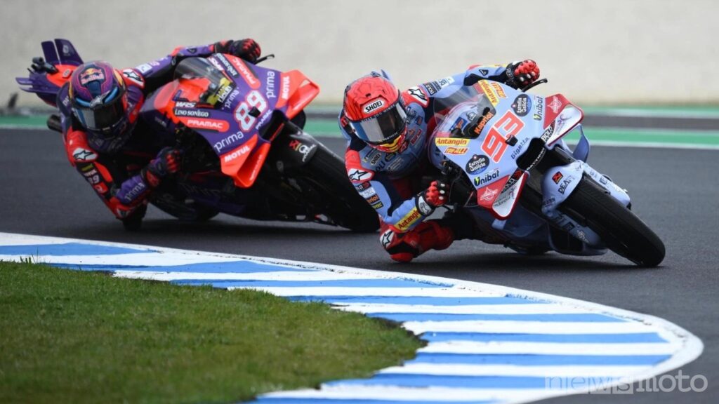 Marquez e Martin durante il MotoGP di Australia